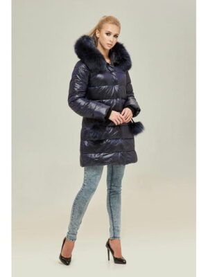 Зимний пуховик синий