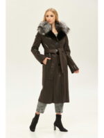 Зимняя дубленка шоколад