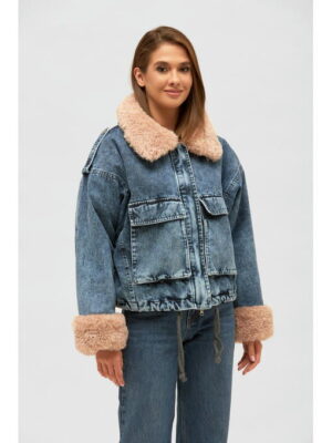 Зимняя джинсовая куртка синий