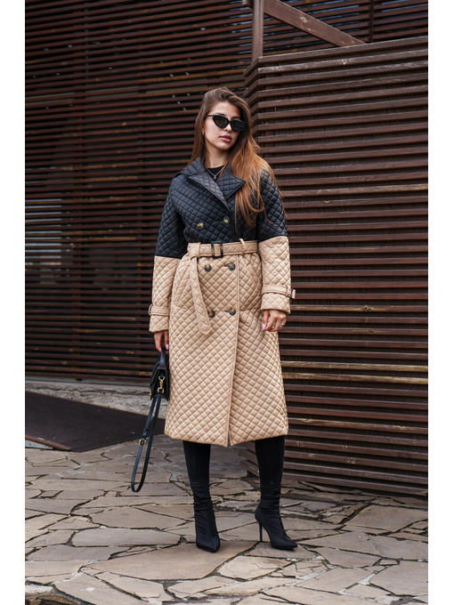 Демисезонный плащ бежевый + черный — изображение 5