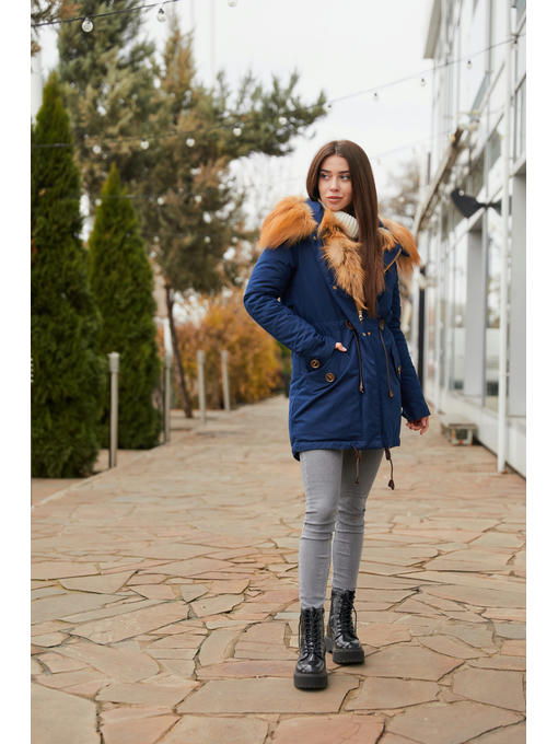 Зимняя парка Мех синяя — изображение 2