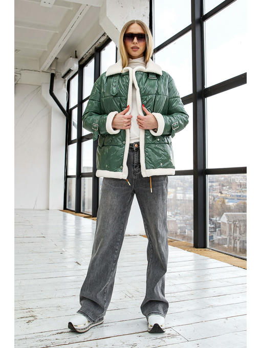 Демисезонная Куртка зеленая — изображение 7