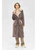 Зимняя шуба темная фреза