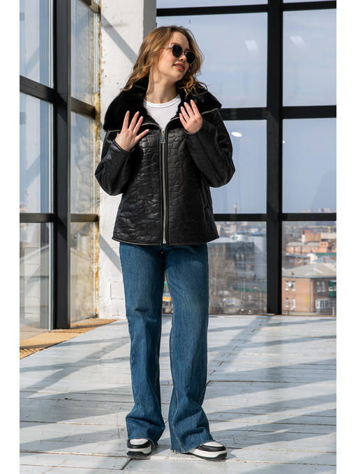 Зимняя Дубленка черная — изображение 9