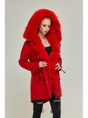 Зимняя парка красная