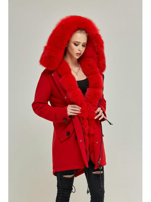 Зимняя парка красная