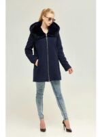 Зимнее пальто синее