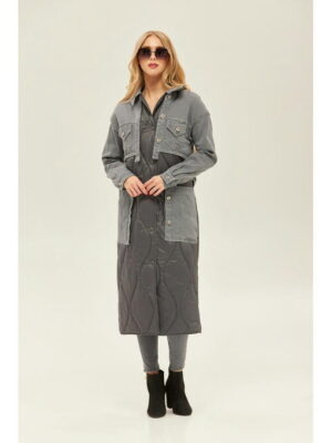 Демисезонный плащ серый