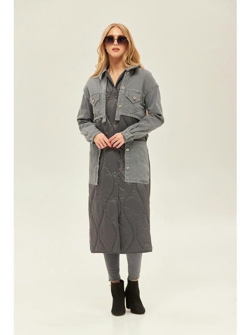 Демисезонный плащ серый