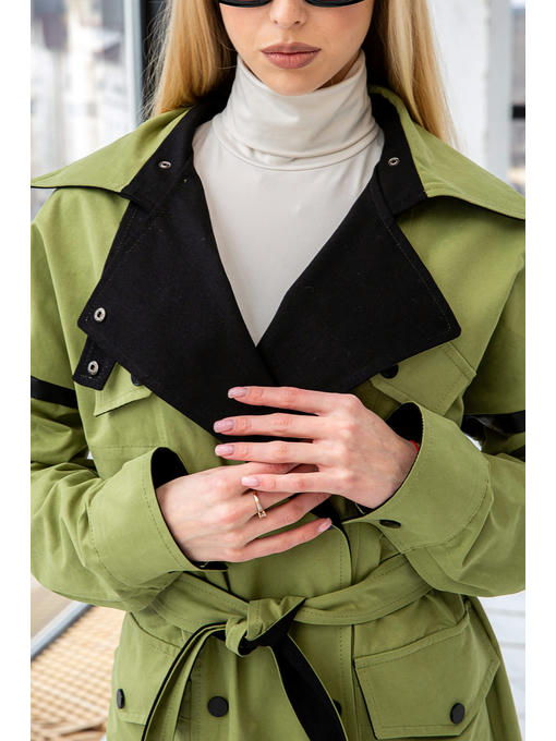 Демисезонный тренч оливка — изображение 5