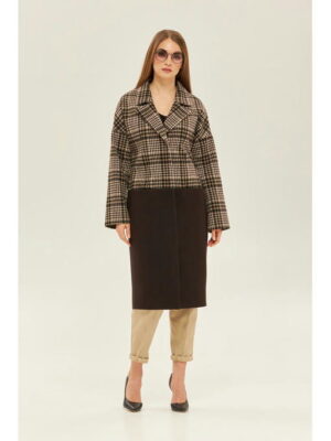 Демисезонное пальто шоколад
