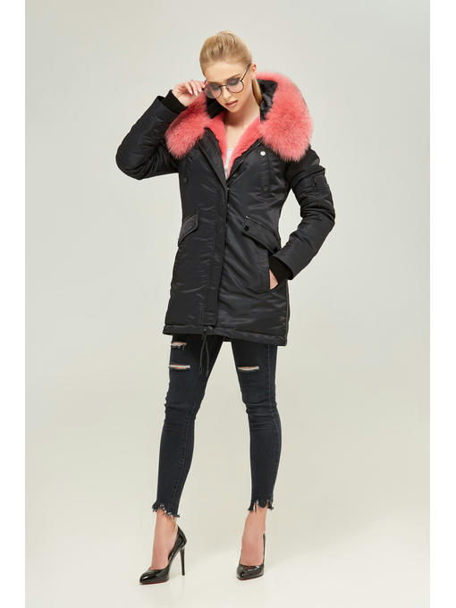 Зимняя парка черная + розовая — изображение 2