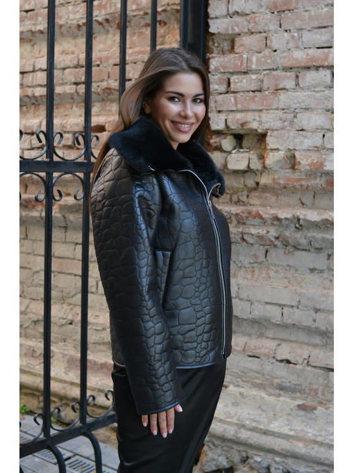 Зимняя Дубленка черная — изображение 3