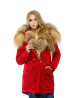 Зимняя парка Мех красная