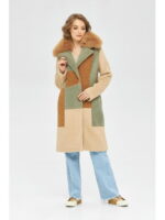 Зимнее пальто бежевое