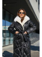 Зимний плащ черный