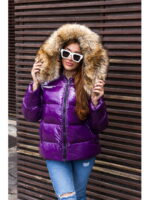 Зимняя куртка фиолетовая