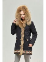 Зимняя джинсовая парка черная