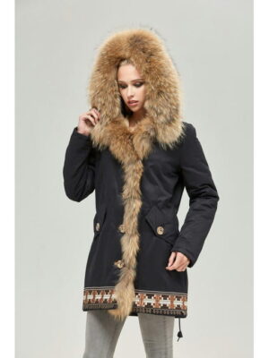 Зимняя джинсовая парка черная