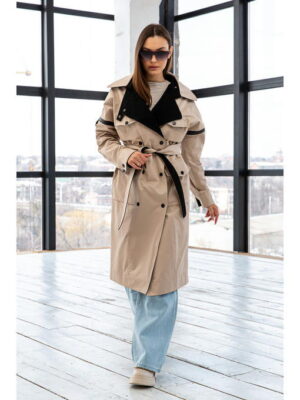 Демисезонный тренч бежевый
