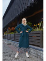 Демисезонное пальто зеленое
