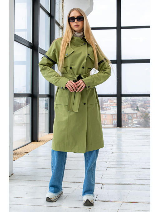 Демисезонный тренч оливка — изображение 2