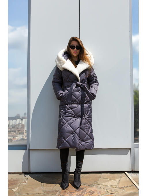 Зимнее пальто серое — изображение 4