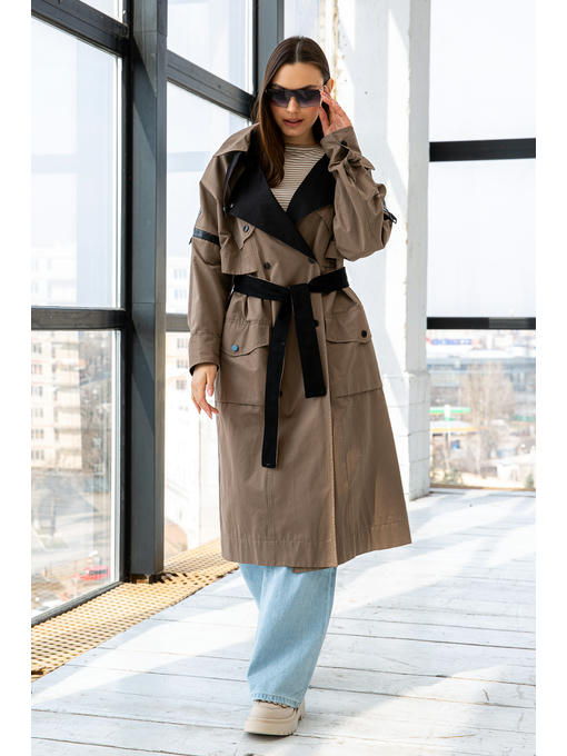 Демисезонный тренч капучино + капучино