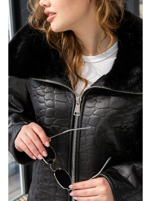 Зимняя Дубленка черная — изображение 5