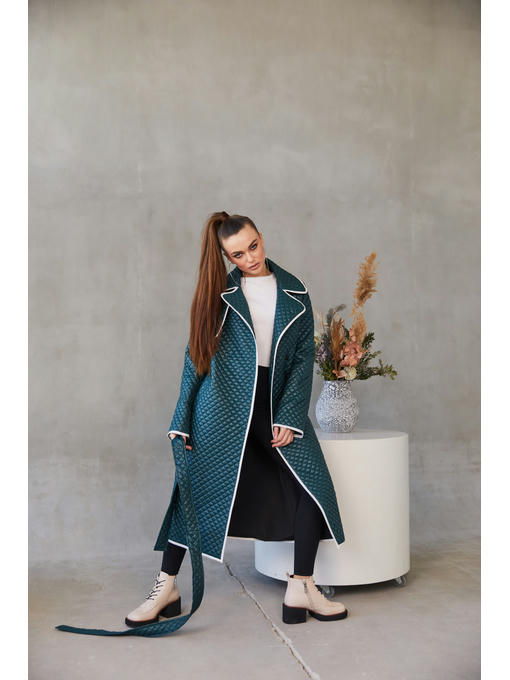 Демисезонный плащ зеленый — изображение 4