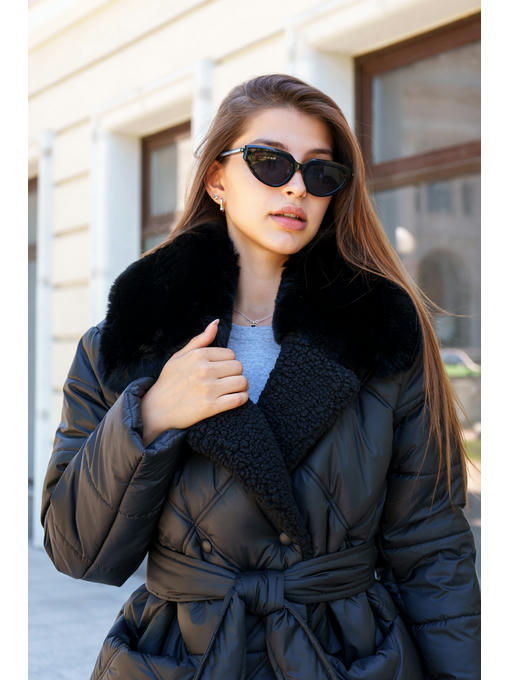 Зимнее пальто черное — изображение 2