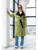 Демисезонный тренч оливка