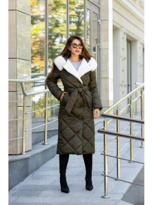 Зимнее пальто хаки