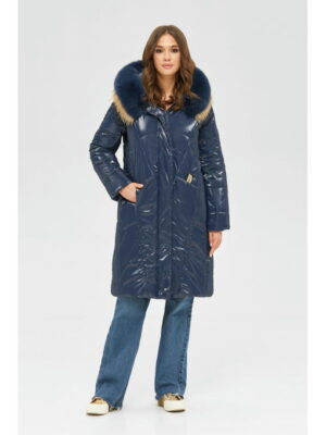 Зимний пуховик синий