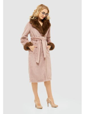 Зимняя шуба розовая