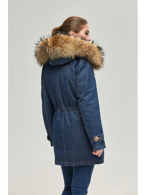 Зимняя джинсовая парка синий джинс — изображение 2