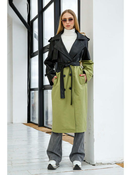 Демисезонный Тренч оливка