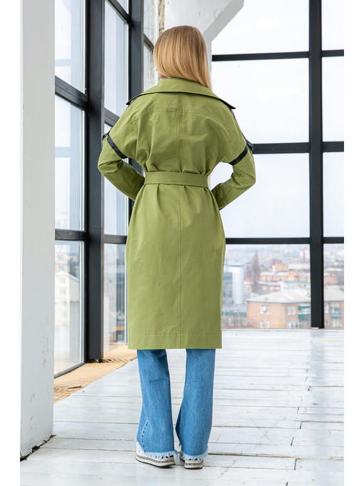 Демисезонный тренч оливка — изображение 4