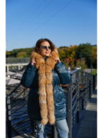 Зимняя парка Мех цвет морская волны