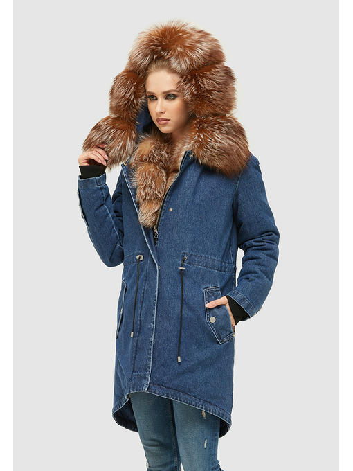 Зимняя джинсовая парка синяя — изображение 2