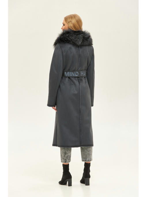 Зимняя дубленка деним — изображение 3