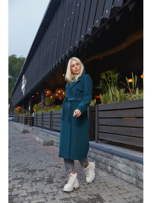 Демисезонное пальто зеленое — изображение 2