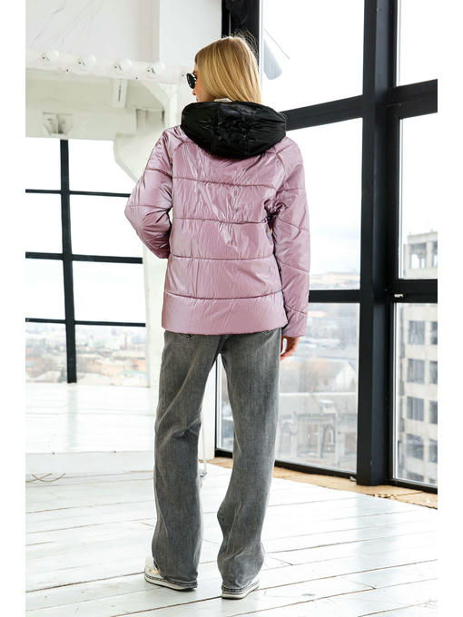 Демисезонная куртка розовая + черная — изображение 5