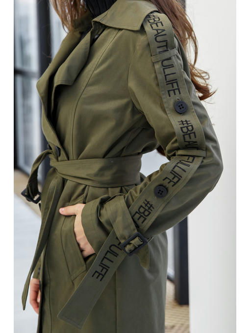 Демисезонный тренч хаки — изображение 6