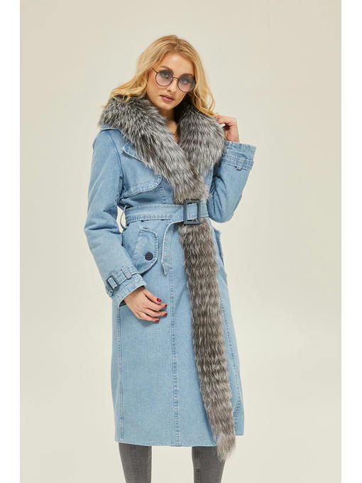 Зимний плащ голубой