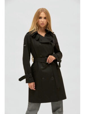 Демисезонный тренч черный