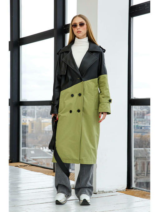 Демисезонный Тренч оливка — изображение 4
