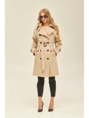 Демисезонный тренч бежевый