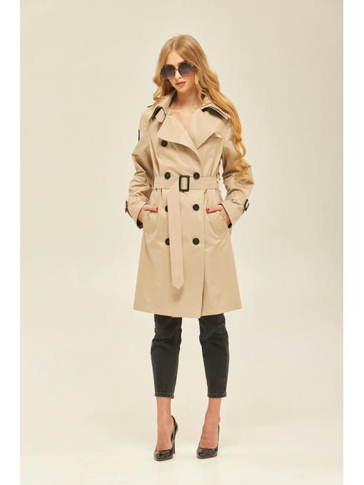 Демисезонный тренч бежевый