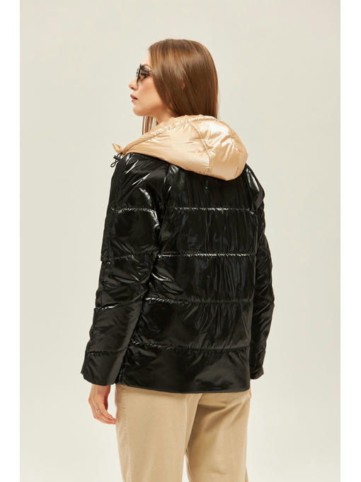 Демисезонная куртка черная + бежевая — изображение 3